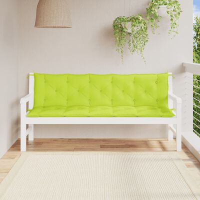 vidaXL Podušky na zahradní lavici 2 ks jasně zelené 180x50x7 cm