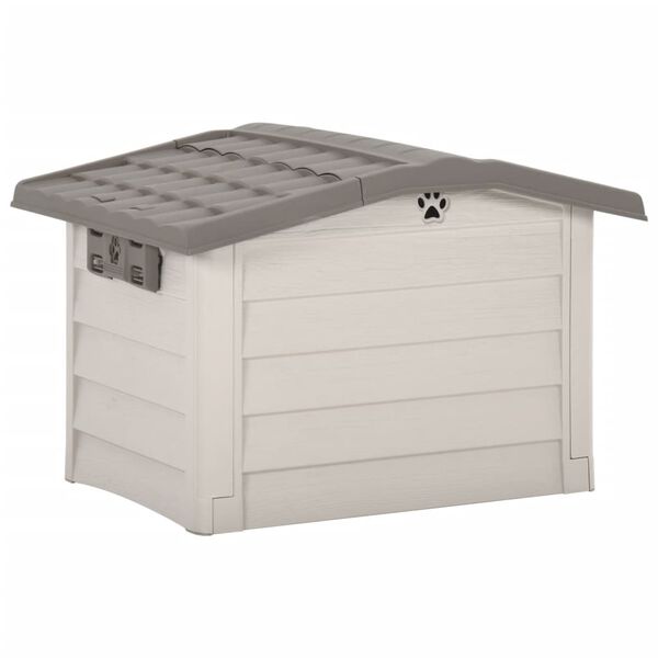 vidaXL Ps&iacute; bouda b&eacute;žovo-hněd&aacute; 89 x 75 x 62 cm