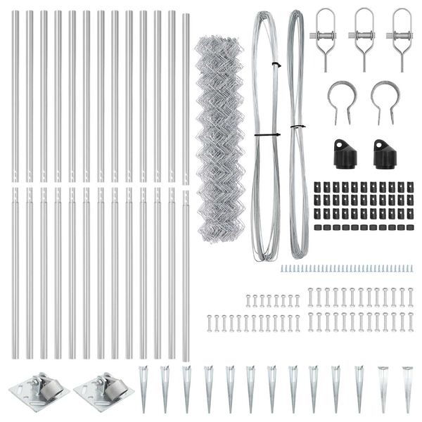 vidaXL Plotov&yacute; sloupek. Stř&iacute;brn&aacute; 25 x 1,2 m (s&iacute;ť 60 x 60 mm) Ocel