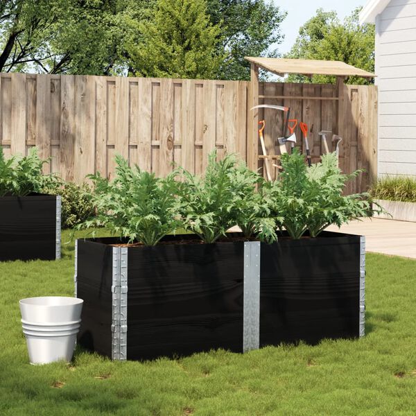 vidaXL Zahradn&iacute; truhl&iacute;k čern&yacute; 150 x 50 cm masivn&iacute; borov&eacute; dřevo