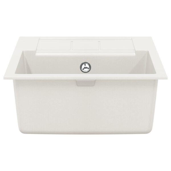 vidaXL Dřez B&iacute;l&aacute; 620 x 500 mm 80% Křemenn&eacute; a 20% Pryskyřice