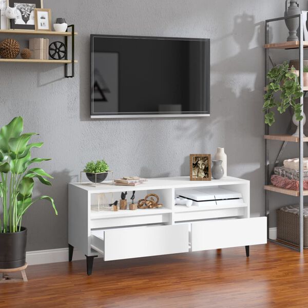 vidaXL TV skříňka bílá 100 x 34,5 x 44,5 cm kompozitní dřevo