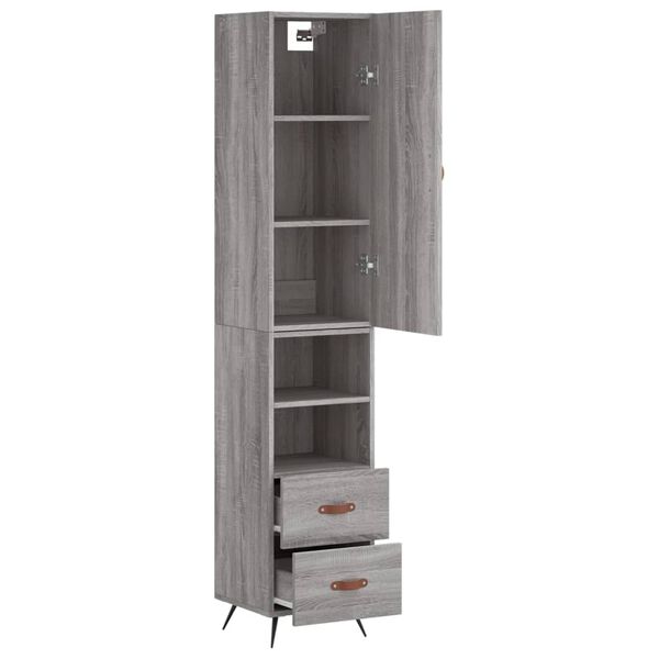 vidaXL Skř&iacute;ň highboard &scaron;ed&aacute; sonoma 34,5 x 34 x 180 cm kompozitn&iacute; dřevo