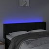 vidaXL Čelo postele s LED čern&eacute; 147 x 16 x 78/88 cm samet