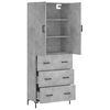 vidaXL Skř&iacute;ň highboard betonově &scaron;ed&aacute; 69,5x34x180 cm kompozitn&iacute; dřevo