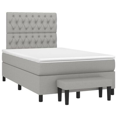 vidaXL Box spring postel s matrací světle šedá 120x190 cm textil