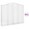 vidaXL Klenut&eacute; gabionov&eacute; ko&scaron;e 11ks 200x30x160/180cm pozinkovan&eacute; železo