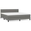 vidaXL Box spring postel s matrac&iacute; tmavě &scaron;ed&aacute; 180x200 cm textil