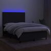 vidaXL Box spring postel s matrac&iacute; a LED čern&aacute; 140x200 cm textil
