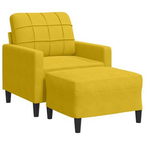 vidaXL Křeslo s podnožkou žlut&eacute; 60 cm samet