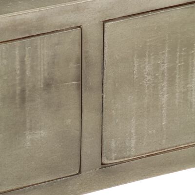 vidaXL Konzolový stolek masivní mangovník šedý s mosazí 110x35x76 cm