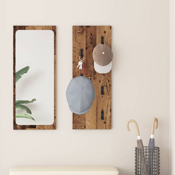 vidaXL Nástěnný věšák na kabáty Nástěnný Staré dřevo 30 x 1,5 x 80 cm