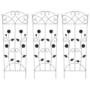 vidaXL Zahradn&iacute; plot 3 pcs Čern&aacute; 110,5 x 42,5 cm Ocel