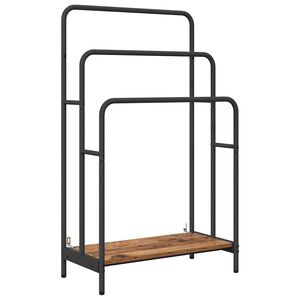 vidaXL Stojan na oblečen&iacute; s polic&iacute; Star&eacute; dřevo 60 x 30 x 100,5 cm