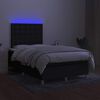 vidaXL Box spring postel s matrac&iacute; a LED čern&aacute; 120x190 cm textil