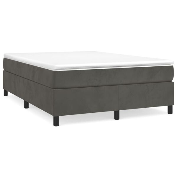 vidaXL Box spring postel s matrac&iacute; tmavě &scaron;ed&aacute; 140x200 cm samet