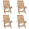 vidaXL Skl&aacute;dac&iacute; zahradn&iacute; židle s podu&scaron;kami 4 ks masivn&iacute; teak