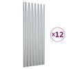 vidaXL Stře&scaron;n&iacute; panely 12 ks pr&aacute;&scaron;kově lakovan&aacute; ocel stř&iacute;brn&eacute; 100x36 cm
