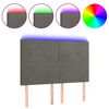 vidaXL Čelo postele s LED tmavě &scaron;ed&eacute; 144x5x118/128 cm samet