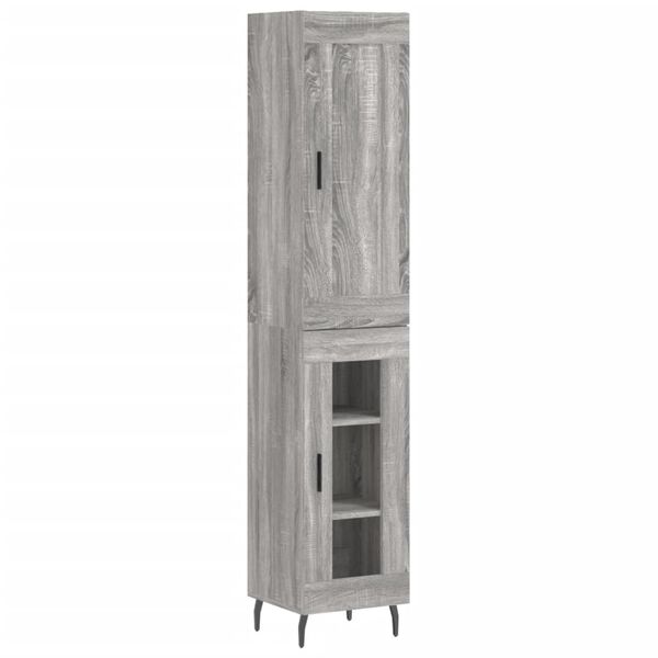 vidaXL Skř&iacute;ň highboard &scaron;ed&aacute; sonoma 34,5 x 34 x 180 cm kompozitn&iacute; dřevo