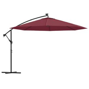vidaXL Bočn&iacute; zahradn&iacute; slunečn&iacute;k s LED osvětlen&iacute;m bord&oacute; 350 cm