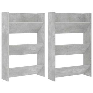 vidaXL N&aacute;stěnn&eacute; botn&iacute;ky 2 ks betonově &scaron;ed&eacute; 60 x 18 x 90 cm dřevotř&iacute;ska
