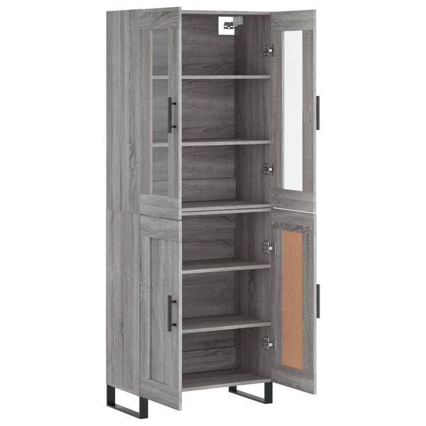 vidaXL Skř&iacute;ň highboard &scaron;ed&aacute; sonoma 69,5 x 34 x 180 cm kompozitn&iacute; dřevo