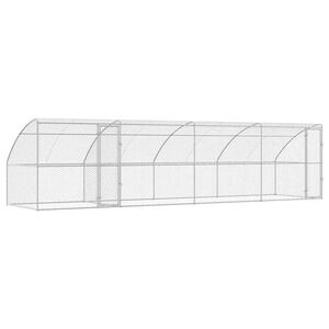 vidaXL Ps&iacute; kennel 4 ks Stř&iacute;brn&aacute; 8 x 2 x 2 m Pozinkovan&aacute; ocel