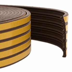 vidaXL Samolepic&iacute; okenn&iacute; těsněn&iacute; Hněd&aacute; 9 x 4 mm 12 m EPDM pěna