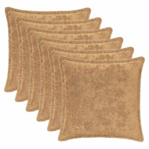 vidaXL Povlak na pol&scaron;t&aacute;ř 6 ks HOUTEN Taupe 30 x 30 cm Uměl&aacute; kr&aacute;lič&iacute;