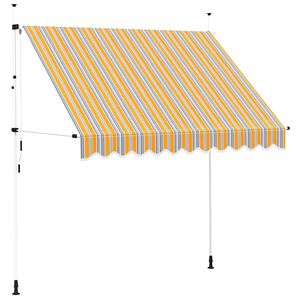 vidaXL Ručně zatahovac&iacute; mark&yacute;za 250 cm žluto-modr&eacute; pruhy
