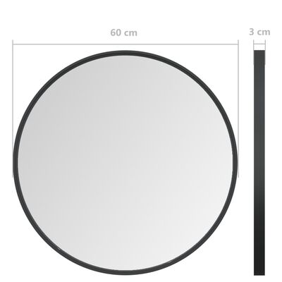 vidaXL Nástěnné zrcadlo černé 60 cm