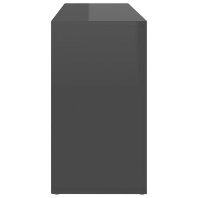vidaXL Lavice s botníkem šedá vysoký lesk 103x30x54,5 cm dřevotříska