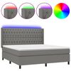 vidaXL Box spring postel s matrac&iacute; a LED tmavě &scaron;ed&aacute; 180x200 cm textil