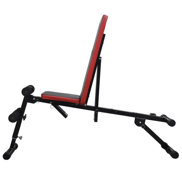 vidaXL Nastaviteln&aacute; posilovac&iacute; lavice na břicho se sadou činek 30,5 kg