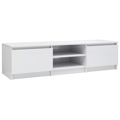 vidaXL TV stolek bílý s vysokým leskem 140 x 40 x 35,5 cm dřevotříska
