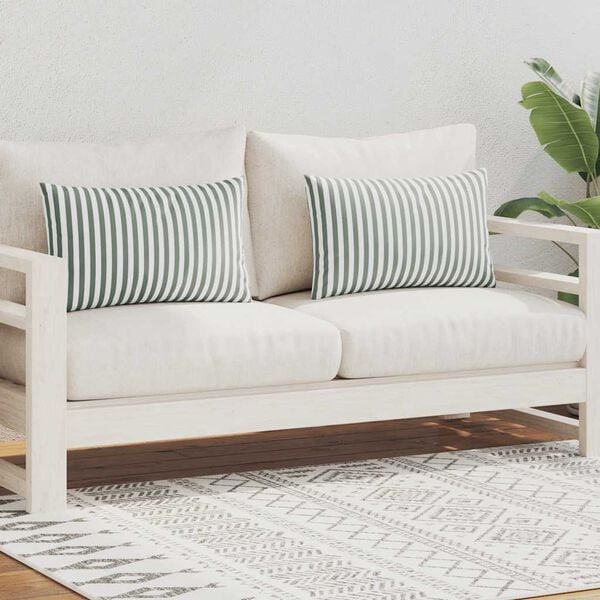 vidaXL Venkovn&iacute; pol&scaron;t&aacute;ře 2 ks pruhovan&eacute; 60x40 cm &scaron;ed&eacute;