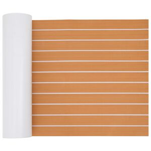 vidaXL Loďov&aacute; podložka Pruhovan&yacute; Hněd&aacute; a b&iacute;l&aacute; 240 x 60 cm EVA