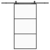 vidaXL Posuvn&eacute; dveře se sadou kov&aacute;n&iacute; čern&eacute; 102x205 cm ESG Glass