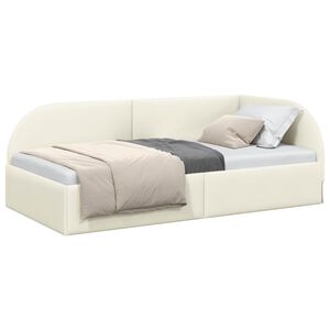 vidaXL Rohov&yacute; r&aacute;m postele s čelo Kr&eacute;mov&aacute; 90 cm x 200 cm samet