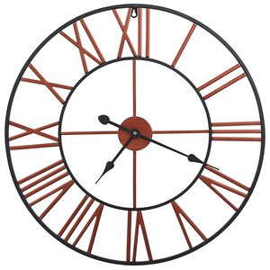 vidaXL N&aacute;stěnn&eacute; hodiny kovov&eacute; 58 cm červen&eacute;