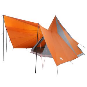vidaXL Tipi stan se střechou &Scaron;ed&aacute; a oranžov&aacute; 510 x 690 x 330 cm taft
