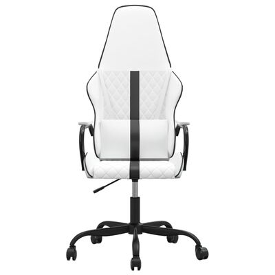 vidaXL Herní židle bílá a černá umělá kůže