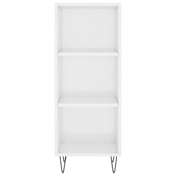 vidaXL Př&iacute;born&iacute;k b&iacute;l&yacute; vysok&yacute; lesk 34,5 x 32,5 x 90 cm kompozitn&iacute; dřevo