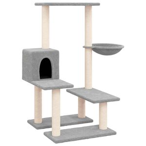 vidaXL &Scaron;krabadlo pro kočky se sisalov&yacute;mi sloupky světle &scaron;ed&eacute; 94,5 cm