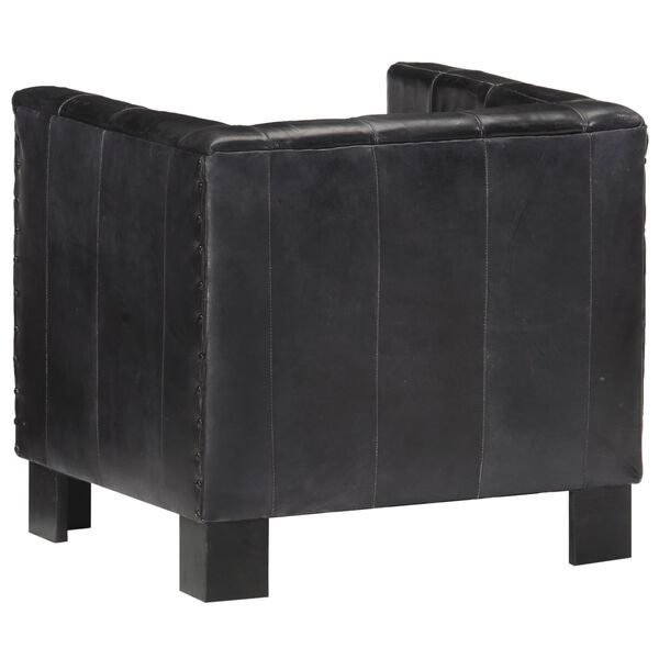 vidaXL Klubov&eacute; křeslo čern&eacute; prav&aacute; kůže