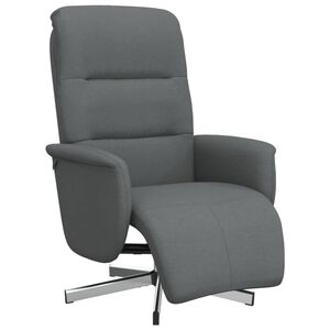 vidaXL Polohovac&iacute; křeslo s podnožkou tmavě &scaron;ed&eacute; textil