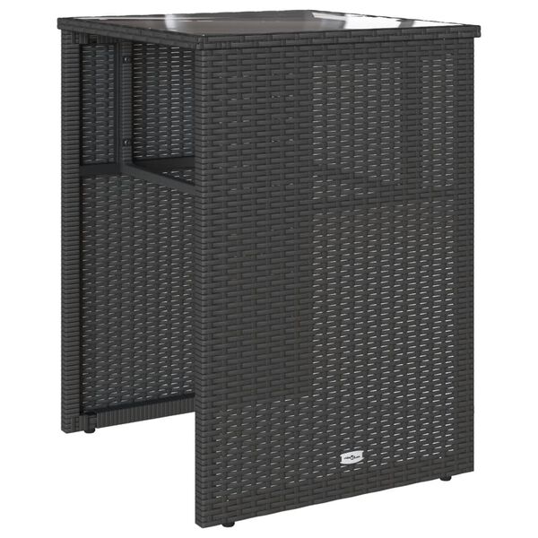 vidaXL 3dílný bistro set s poduškami černý polyratan