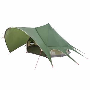 vidaXL Teepee stan pro 3 osoby Zelen&aacute; a &scaron;ed&aacute; 312 x 312 x 197 cm