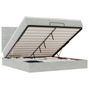 vidaXL Osmansk&yacute; r&aacute;m postele s matrac&iacute;es světle &scaron;ed&aacute; 160x200cm samet